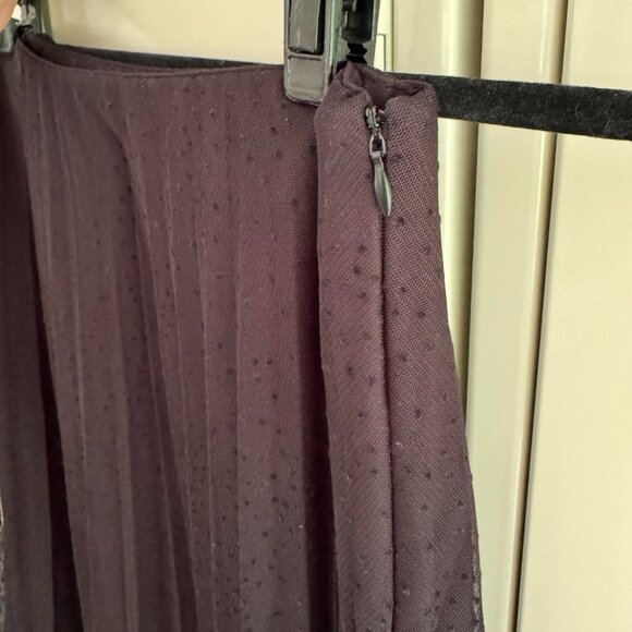 Zara Black Midi Skirt Mesh Polka Dot SZ XS - Picture 5 of 5